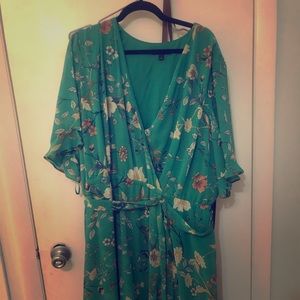 Lane Bryant Size 24 Green floral dress